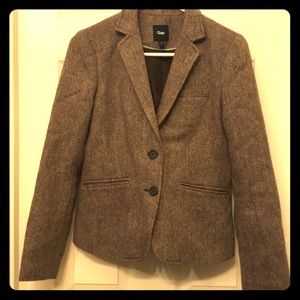 Gap brown herringbone wool blazer
